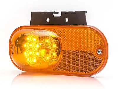 WAS Daudzfunkcionāls LED sānu gabarītu lukturis ar dzeltenu stiklu, 12-24V, ECE sertifikāts