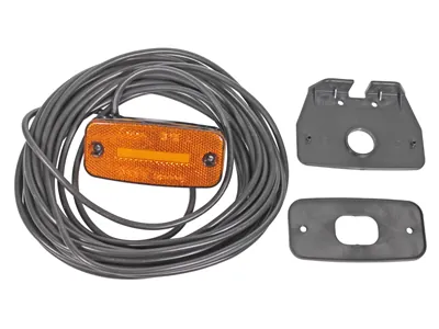 WAS Dzeltens LED Sānu Gabarītu Lukturis, ECE Apstiprināts, 12-24V, IP66/68, 10m Kabelis