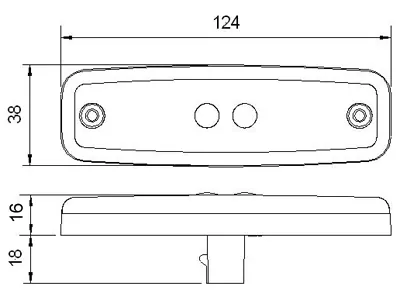 Balts LED Sānu Gabarītu Lukturis ar Atstarotāju 12-24V, 2xLED, AMP Superseal - Attēls 2