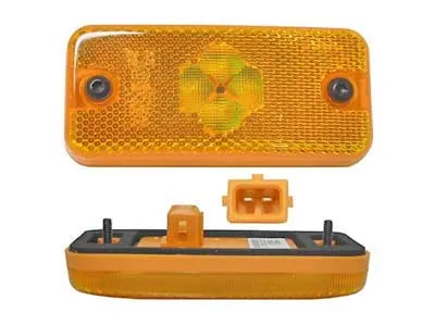 Dzeltens LED Sānu Gabarīta Lukturis Volvo Autobusiem - 24V, 4 LED ar Atstarotāju