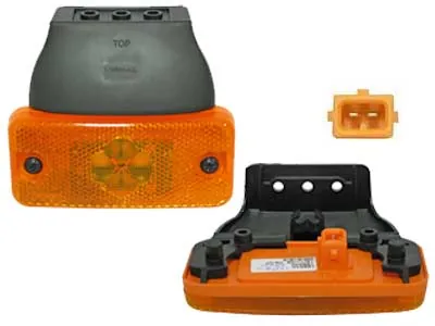 Dzeltens LED Sānu Gabarītu Lukturis 24V ar Atstarotāju un AMP JPT Savienojumu