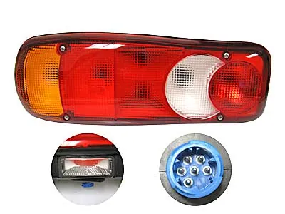 5-kameru Aizmugurējais Lukturis ar Numura Apgaismojumu, 350x130x83mm, BA15s savienojums