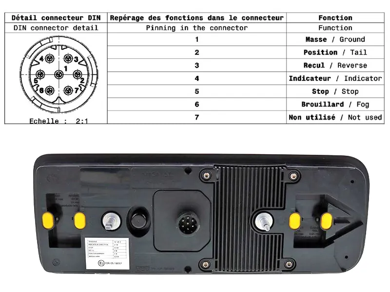 Vignal LED Aizmugurējais Lukturis ar Dinamisko Pagrieziena Rādītāju, 24V, IP69K - Attēls 3