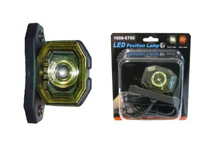 LED Sānu Gabarītu Lukturis ar Gumijas Kājiņu, Balts/Sarkans, 24V, 2x1-LED