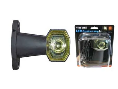 LED Sānu Gabarītu Lukturis ar Gumijas Stiprinājumu, 24V, Balts/Sarkans