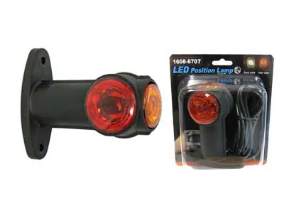 Universāls LED Sānu Gabarītu Lukturis ar Gumijas Rokturi - 3x1 LED, 12-24V, Baltā/Sarkanā/Dzeltenā Krāsā