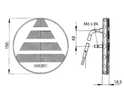 Universāls Apaļš LED Aizmugures Kombinētais Lukturis 12-24V, IP6K9K, ECE, ADR Sertificēts, Ø150mm - Attēls 2