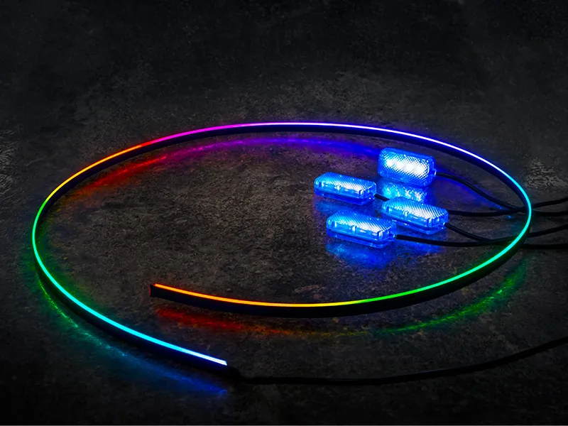 RGB LED Salona Apgaismojuma Komplekts ar Tālvadību un APP Kontroli, 12V-24V USB Pieslēgums