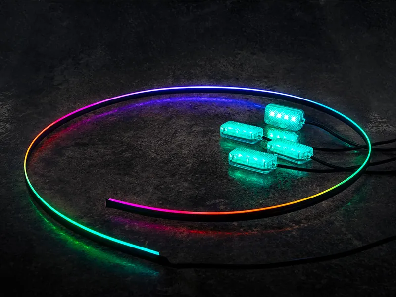 RGB LED Salona Apgaismojuma Komplekts ar Tālvadību un APP Kontroli, 12V-24V USB Pieslēgums - Attēls 2