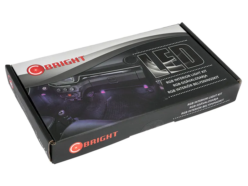 LED RGB Interior Light Set - Automašīnas Salona Apgaismojums ar Tālvadību un APP vadību, 4 LED Spuldzes - Attēls 5