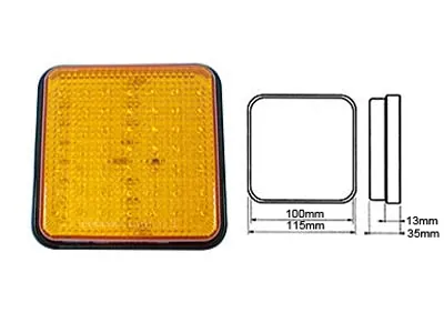 LED aizmugures signāllukturis 49 diodēm, 10-30V, E-apstiprināts, 115x115mm lielgabarīta transportam - Papildlukturi.lv