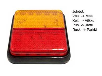 Universāls LED Aizmugurējais Lukturis ar Virzienrādītāju, Bremžu un Pozīcijas Gaismām, 12V, E Sertificēts, 116x116mm