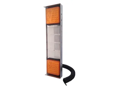 LED Dzeltenas Signālgaismas Komplekts Lielgabarīta Transportlīdzekļiem (126x468mm, 1,5mm Nerūsējoša Tērauda) - Papildlukturi.lv