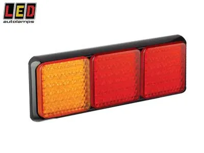 LED AUTOLAMPS Kvadrāta LED Aizmugures Lukturis ar ECE, EMC un IP67 Aizsardzību