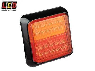 LED AUTOLAMPS Kvadrātveida LED Aizmugures Lukturis (Bremzes-Gabarītlukturi-Pagriezieni) 12-24V IP67