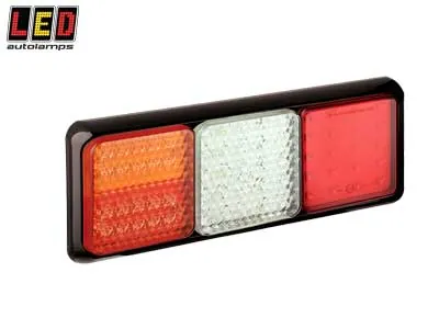 LED AUTOLAMPS Aizmugurējais LED Lukturis (Stop, Pagrieziens, Migla) 12-24V IP67 ECE Sertificēts 350x120mm