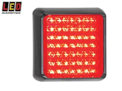 LED AUTOLAMPS LED Aizmugures Lukturis 49 Diožu Kvadrātveida (Bremzes-Pozīcijas) 12-24V IP67
