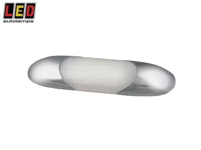 LED AUTOLAMPS LED Interior Light 100mm - Kompakts 12V LED Salona Apgaismojums ar Hromētām Uzlikām