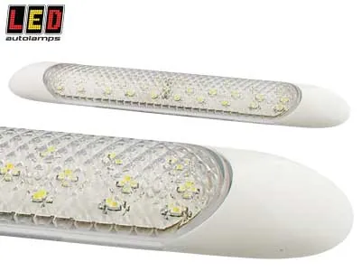 LED AUTOLAMPS Plakans LED salona apgaismojums 150mm, 90lm, 12V, baltā korpusā
