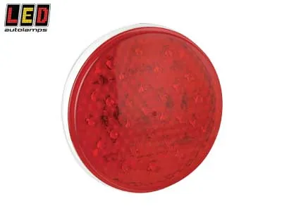 LED AUTOLAMPS Apaļš LED Aizmugures Lukturis, Stop-Tail, IP67, 12-24V, ECE/EMC Sertificēts