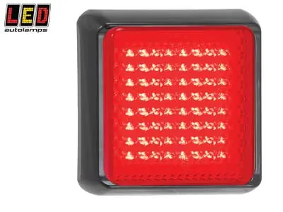 Universāls LED Aizmugures Lukturis - Sarkans, 12-24V, Kvadrāta Forma, Automašīnām un Kravas Transportam