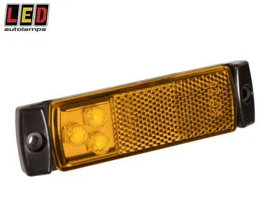LED AUTOLAMPS Dzeltens LED Sānu Gabarītu Lukturis - 3 LED, 12-24V, EMC un ECE Sertificēts