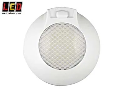 LED AUTOLAMPS Apaļais LED Salona Apgaismojums ar Durvju Slēdzi, 24V, 480lm, Ø143mm - Papildlukturi.lv