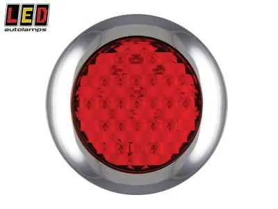 LED AUTOLAMPS Apaļš LED Aizmugures Lukturis ar hromētu kronšteinu, IP67, 12-24V (1614-145RME)