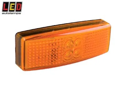 LED AUTOLAMPS Dzeltenie LED Sānu Gabarītu Lukturi ar Atstarotāju, ECE un EMC Sertificēti, 12-24V