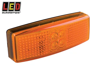 LED AUTOLAMPS Dzeltens LED Sānu Gabarītu Lukturis ar Atstarotāju, 12-24V, EMC/ECE Sertificēts