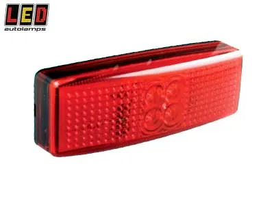 LED AUTOLAMPS Sarkanais LED Sānu Gabarīta Lukturis ar Reflektoru, 12-24V, ECE/EMC Sertificēts