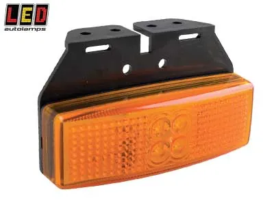 LED AUTOLAMPS Dzeltens LED Sānu Gabarītu Lukturis ar Atstarotāju, EMC/ECE Sertifikāts, 12-24V