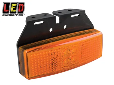 LED AUTOLAMPS Dzeltens LED Sānu Gabarītu Lukturis ar Atstarotāju, 12-24V, EMC/ECE Sertificēts