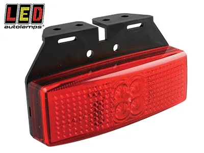 LED AUTOLAMPS Sarkans LED Sānu Gabarītu Lukturis ar Atstarotāju, 12-24V, ECE/EMC Sertificēts, Triecienizturīgs