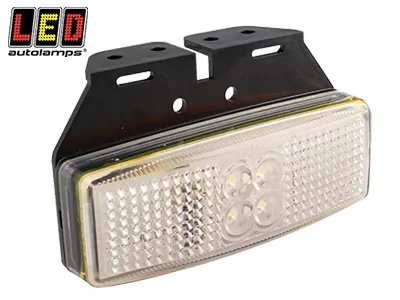 LED AUTOLAMPS Baltais LED Sānu Gabarītu Lukturis ar Atstarotāju, 12-24V, ECE Sertificēts