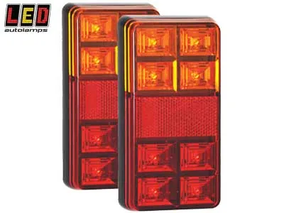 LED AUTOLAMPS LED Aizmugures Lukturi Komplekts, IP67, 12V, Kvadrāta Forma, ECE, EMC Sertificēts