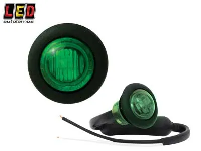 Led Autolamps Zaļš LED Sānu Gabarīta Lukturis ar EMC, ECE Sertifikāciju, 12-24V, Ø28mm