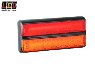 LED AUTOLAMPS Kvadrāta LED Aizmugurējais Kombinētais Lukturis, 12-24V, IP67 ūdensizturīgs, ECE sertificēts