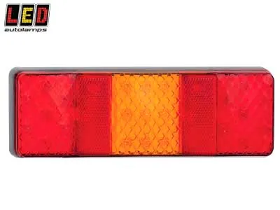 LED AUTOLAMPS Kvadrātveida LED Aizmugures Lukturis, 12-24V, IP67 Ūdensizturīgs Kombinētais Lukturis