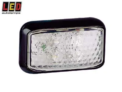 LED AUTOLAMPS Baltais LED Sānu Gabarītu Lukturis ar Virsmas Stiprinājumu, 12-24V, IP67, ECE/EMC Sertificēts