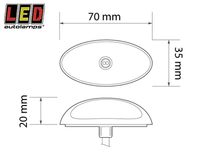 LED Autolamps Sarkani-Balti LED Sānu Gabarītu Lukturi (Radziņi), 12-24V, Ūdensizturīgi, ECE Sertifikāts - Attēls 2