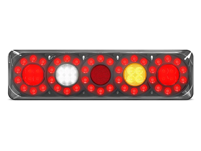 LED AUTOLAMPS Universāls LED Aizmugures Lukturis ar 6 Funkcijām, IP67, 12-24V, Kvadrāta Forma - Attēls 2