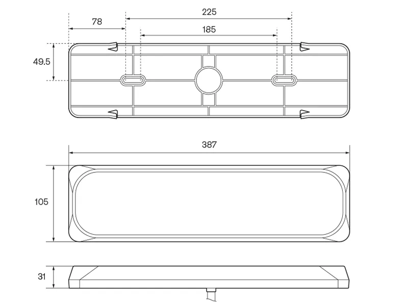 LED AUTOLAMPS Universāls LED Aizmugures Lukturis ar 6 Funkcijām, IP67, 12-24V, Kvadrāta Forma - Attēls 3