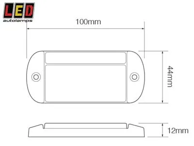 LED AUTOLAMPS Dzeltens Sānu Gabarītu Lukturis - 12-24V, Ultra Plāns 12mm, ECE Sertificēts - Attēls 2