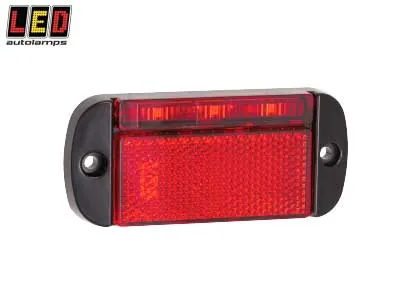 LED AUTOLAMPS Sarkans LED Sānu Gabarīta Lukturis 12-24V, ECE/EMC Sertificēts, 100x44x12mm