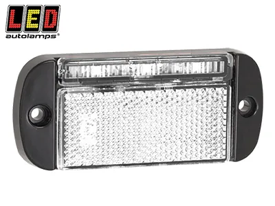 LED AUTOLAMPS Baltais LED sānu gabarītu lukturis 12-24V ar 3 LED diodēm un IP67 aizsardzību