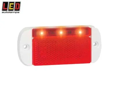 LED AUTOLAMPS Sarkans LED Sānu Gabarītu Lukturis, Plakans (12mm), 12-24V, ECE/EMC