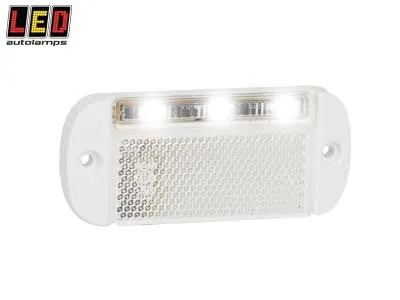 LED AUTOLAMPS Baltais LED sānu gabarīta lukturis, ECE/EMC sertificēts, 12-24V, ultra-plāns