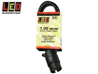 LED AUTOLAMPS Kabelis ar 7-pin kontaktdakšu, 1m garš - Profesionāls aizmugures lukturu pieslēgums