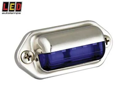 LED Autolamps Pakāpienu/Durvju Apgaismojuma Lampa, IP67, 12-24V, Zila Lēca, Tērauda Korpuss - Papildlukturi.lv